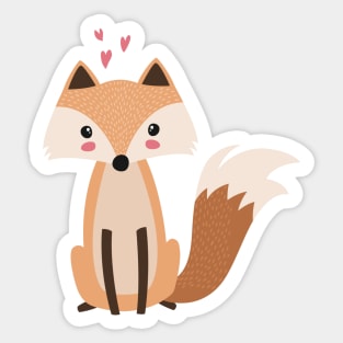 Love Hearts Fox Sticker